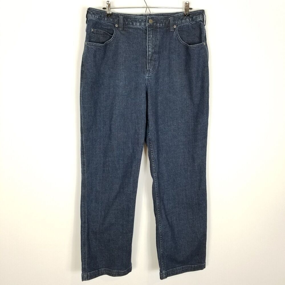 Duluth Trading  Womens‎ Stretch Denim Blue Jeans Sz 14 x 31 Denim Mid Rise